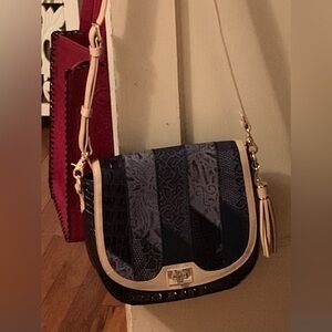 FINAL PRICE Brahmin Sonny Denim Velazquez Melbourne saddle purse, multi texture